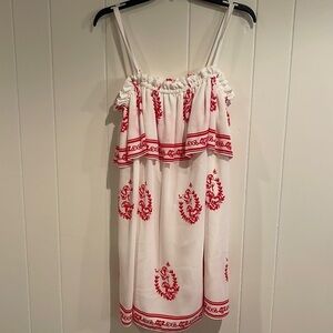 Tularosa White Red Block Print Dress